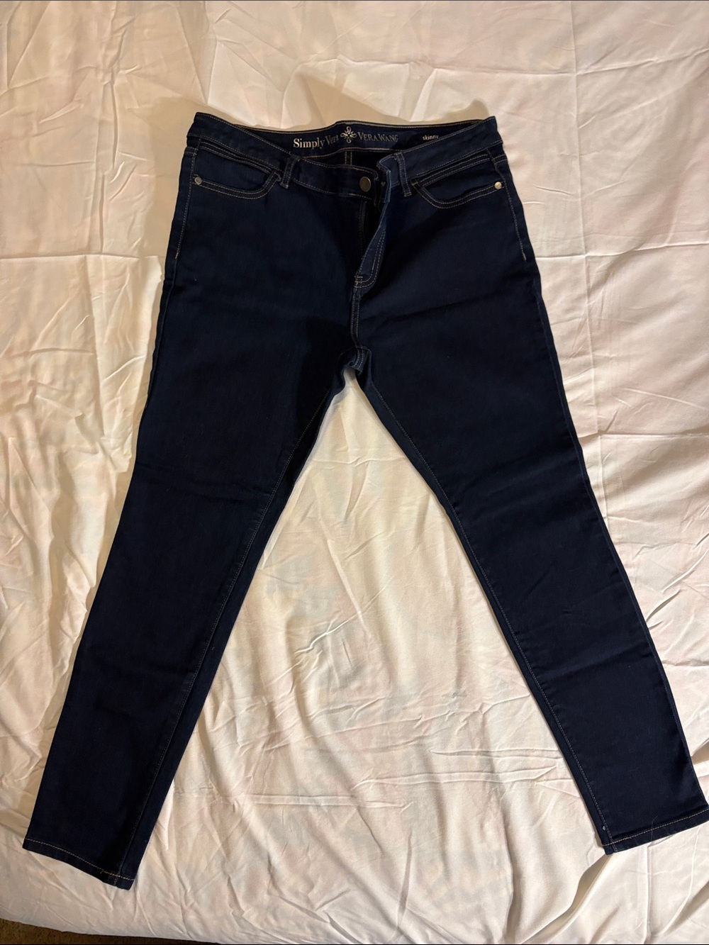 Simply Vera Vera Wang Women's Dark Blue Skinny Jeans